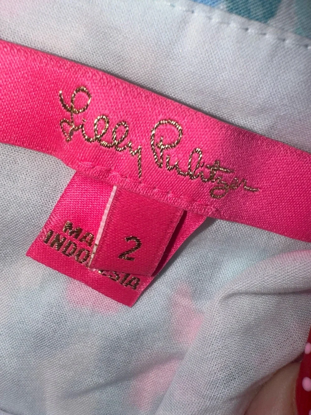 NWOT Lilly Pulitzer Women’s Sweetheart Puff-Sleeve Top in Pink and Teal Print